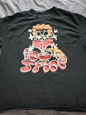 Ice Spice / Coachella 2024 / Graphic Tee in Black with Red & Orange Print